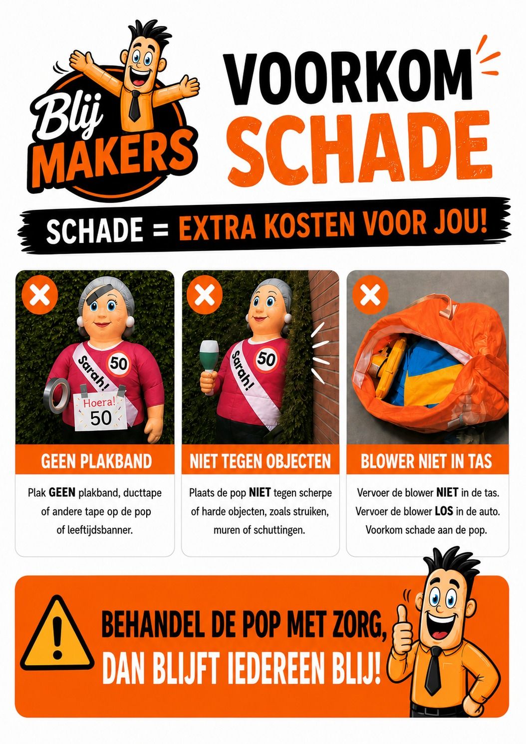 Tips om schade aan de pop te voorkomen